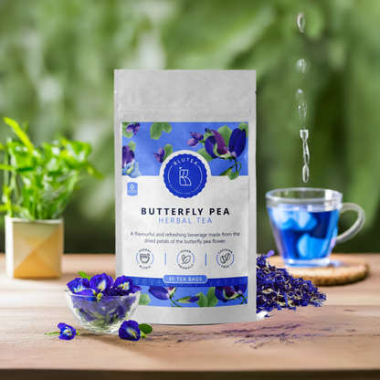 Butterfly Pea Flower Herbal Tea, 30Teabags/30 Cups, Organic, Non-GMO, Gluten Free